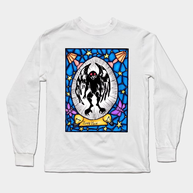 Mothman Long Sleeve T-Shirt by Prairie Rose Studios